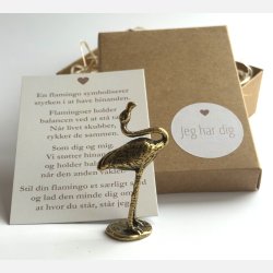 Lille flamingo | messingfigur og A7-kort | dig og mig