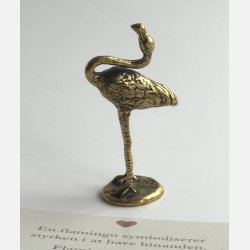 Lille flamingo | messingfigur og A7-kort | dig og mig