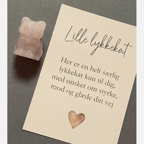Lille lykkekat (Rosakvarts) vlg mellem 2 tekster
