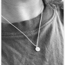 Solsikke halsk�de med vedh�ng | fors�lvet messing (40+5cm)