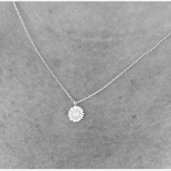 Solsikke halsk�de med vedh�ng | fors�lvet messing (40+5cm)