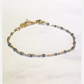 Armbnd med sm gr emaljekugler (Forgyldt stl) UDEN SMYKKESKER