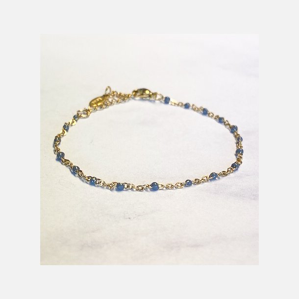 Armbnd med sm gr emaljekugler (Forgyldt stl) UDEN SMYKKESKER