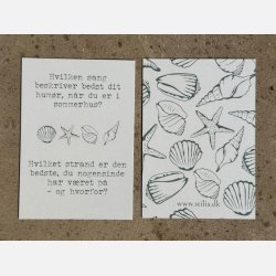 Sommerhus-samtalekort (A7 kort pakket i ske)
