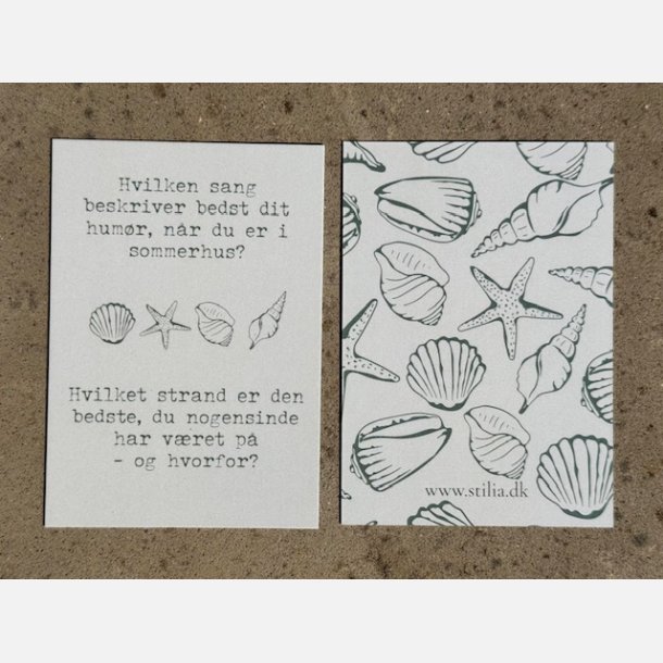 Sommerhus-samtalekort (A7 kort pakket i ske)