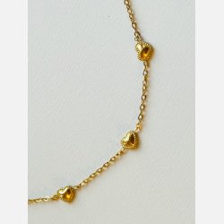 Fem sm� hjerter | Forgyldt armb�nd og A5 kort til konfirmand