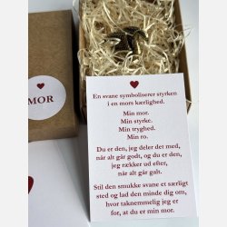 Lille svane | messingfigur og A7-kort | MOR