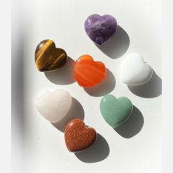 Rosakvarts hjertesten med A7 kort 