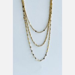 Ivy halsk�de 3 lag (forgyldt) 42+5,5cm