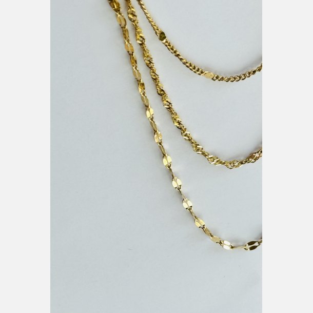 Ivy halsk�de 3 lag (forgyldt) 42+5,5cm