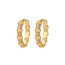 Sisse sm� creoler med zirkonia (Forgyldt og fors�lvet) UDEN SMYKKE�SKE