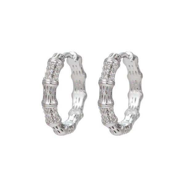 Sisse sm� creoler med zirkonia (Forgyldt og fors�lvet) UDEN SMYKKE�SKE