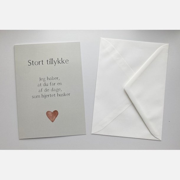 Stort tillykke  (A5 telegram med tilhrende kuvert)