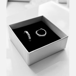 Sisse sm� creoler med zirkonia (Forgyldt og fors�lvet) UDEN SMYKKE�SKE