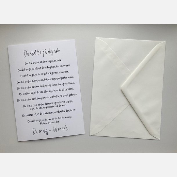 Du skal tro p dig selv (A5 telegram med tilhrende kuvert)