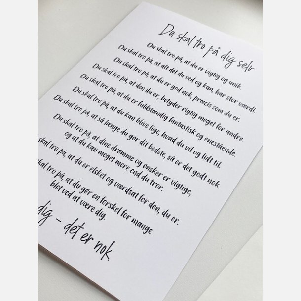 Du skal tro p dig selv (A5 telegram med tilhrende kuvert)