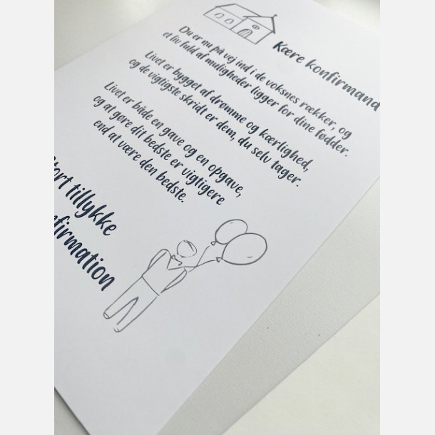 Kre konfirmand (DRENG) (A5 telegram med tilhrende kuvert)