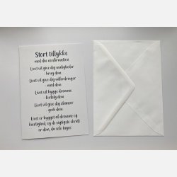 Stort tillykke med din nonfirmation (A5 telegram med tilh�rende kuvert)