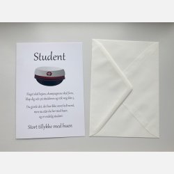 Student rd hue (A5 telegram med tilhrende kuvert)