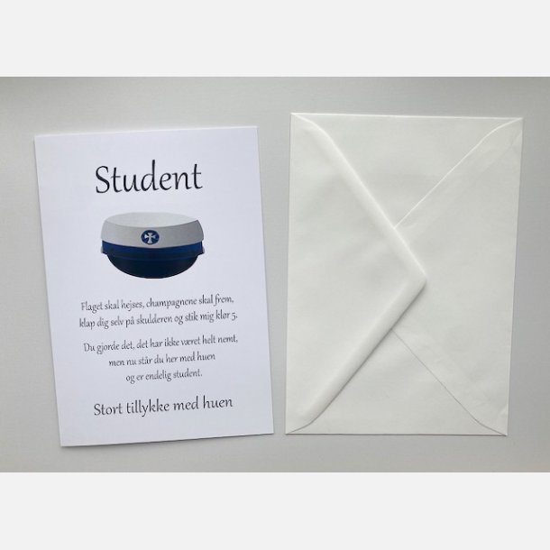 Student bl hue (A5 telegram med tilhrende kuvert)