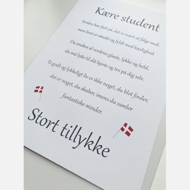 Kre student (A5 telegram med tilhrende kuvert)
