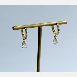 Creoler med klar sten (Forgyldt) UDEN smykke�ske