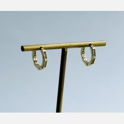 Kantede creoler med zirkonia (Forgyldte) UDEN smykke�ske