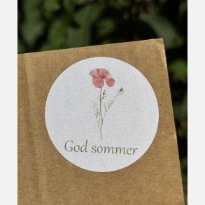 God sommer 1 (Papirklistermrke 4 cm dia)