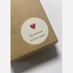 Hjertekram til min sster (Lille rdt glashjerte og tilhrende A7 kort)