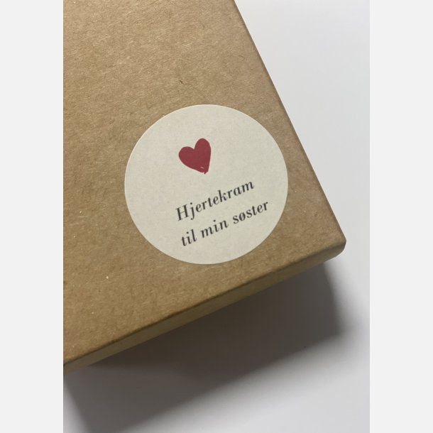 Hjertekram til min sster (Lille rdt glashjerte og tilhrende A7 kort)