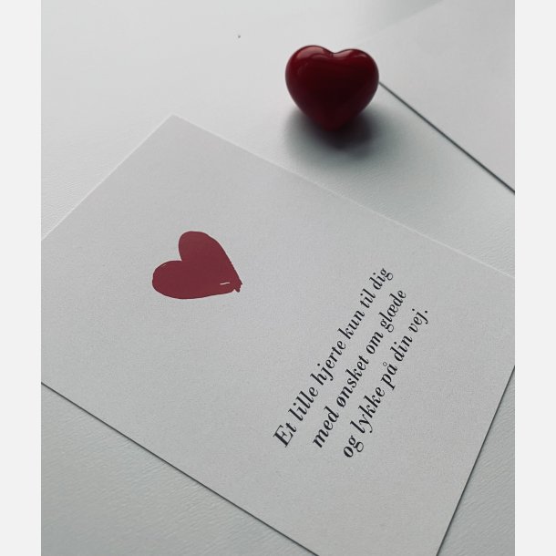 Hjertekram 1 (Lille rdt glashjerte og tilhrende A7 kort)