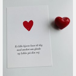 Hjertekram 1 (Lille rdt glashjerte og tilhrende A7 kort)