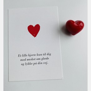 Hjertekram 1 (Lille rdt glashjerte og tilhrende A7 kort)