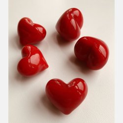 Hjertekram 1 (Lille rdt glashjerte og tilhrende A7 kort)