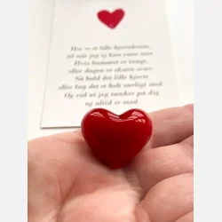 Hjertekram 2 (Lille rdt glashjerte og tilhrende A7 kort)