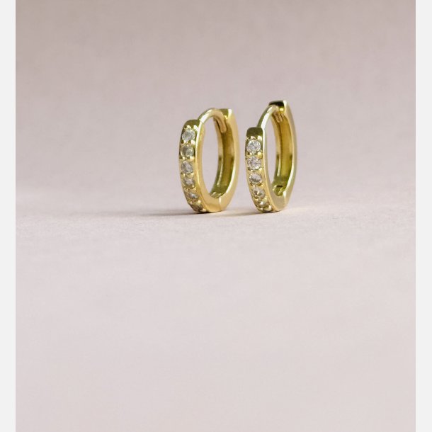 Zida creoler (Forgyldte med klare zirkonia) UDEN Smykkeske