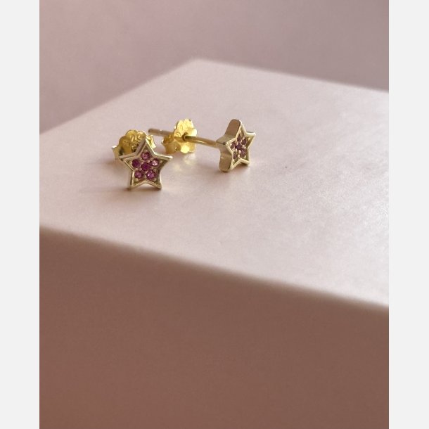 Starlet (Forgyldte m. sm pink zirkonia) UDEN smykkeske