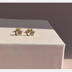 Starlet (Forgyldte m. sm pink zirkonia) UDEN smykkeske