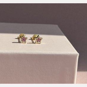 Starlet (Forgyldte m. sm pink zirkonia) UDEN smykkeske