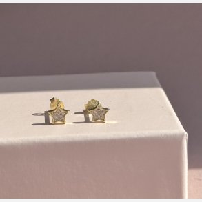 Starlet (Forgyldte m. sm rosa zirkonia) UDEN smykkeske