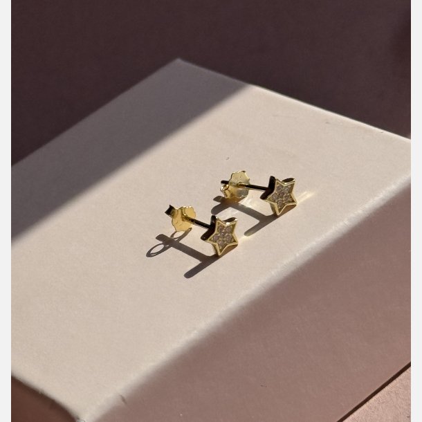 Starlet (Forgyldte m. sm rosa zirkonia) UDEN smykkeske