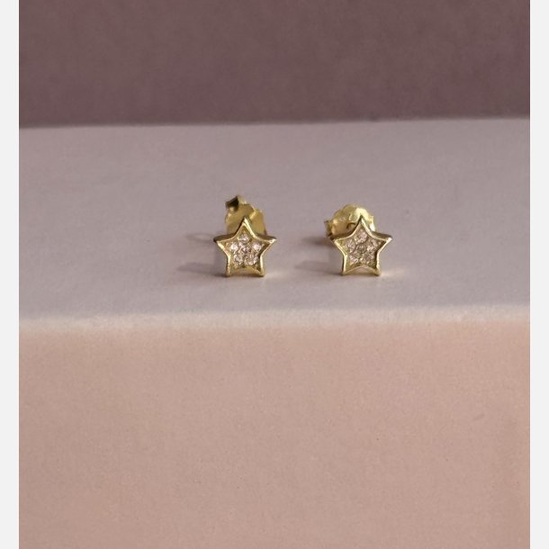 Starlet (Forgyldte m. sm rosa zirkonia) UDEN smykkeske