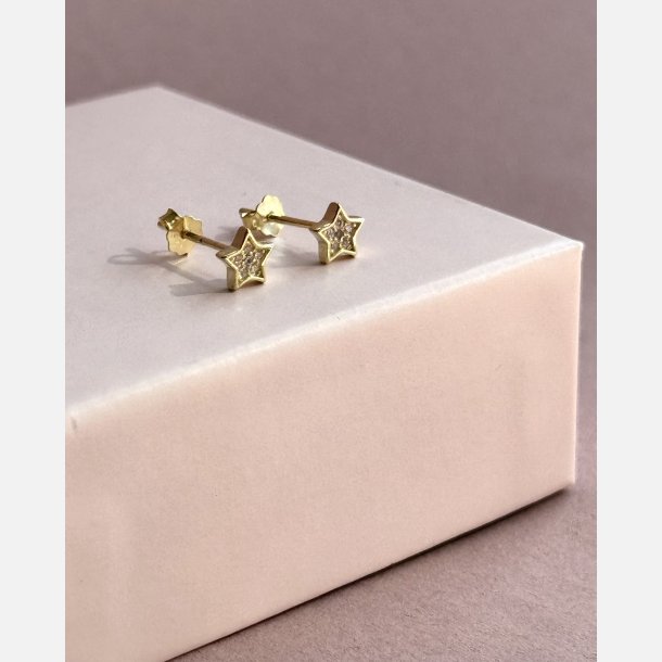 Starlet (Forgyldte m. sm rosa zirkonia) UDEN smykkeske