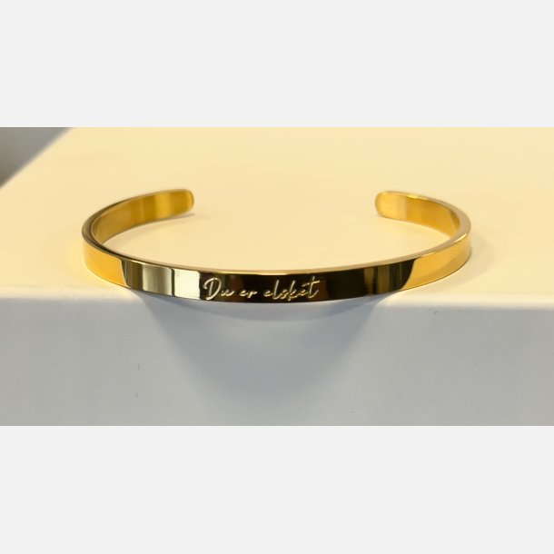 Armbnd "Du er elsket" (18K forgyldt stl)