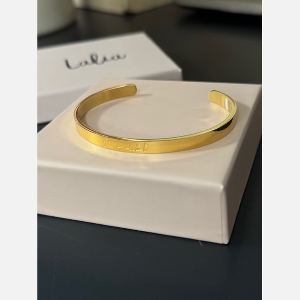 Armbnd "Du er elsket" (18K forgyldt stl)