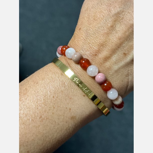 Armbnd "Du er elsket" (18K forgyldt stl)