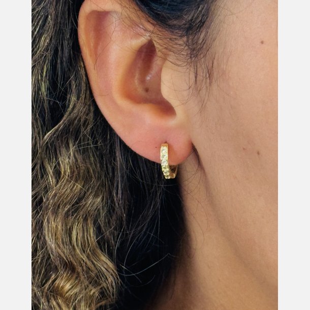 Zida creoler (Forgyldte med klare zirkonia) UDEN Smykkeske