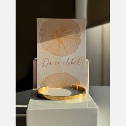 Armbnd "Du er elsket" (18K forgyldt stl)