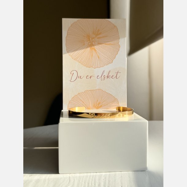 Armbnd "Du er elsket" (18K forgyldt stl)