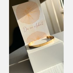 Armbnd "Du er elsket" (18K forgyldt stl)